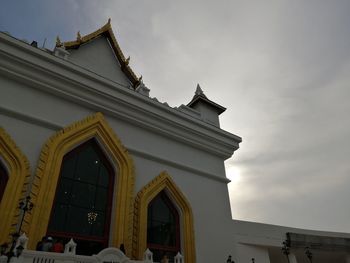 Low angle view of temple building against sky