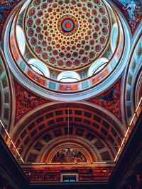 Low angle view of ornate ceiling in building
