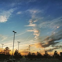 Silhouette trees against sky at sunset