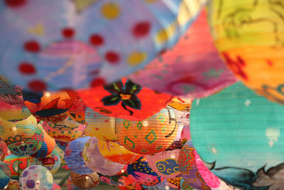 Colorful lanterns hanging in china town