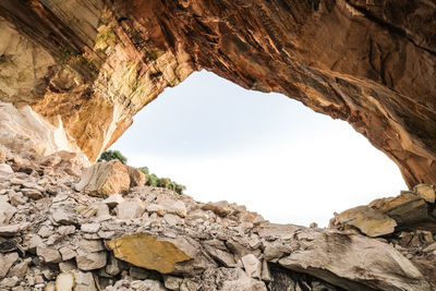 Rock formation against sky