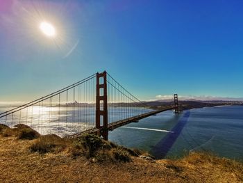 Suspension bridge over sea