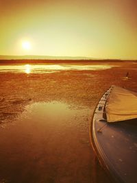 Scenic view of sea against sky at sunset