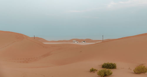 Scenic view of desert against sky