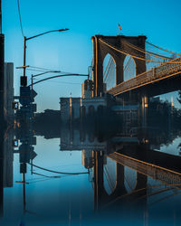 Digital composite image of suspension bridge