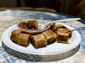 Close-up of food in plate