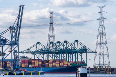 Cranes at construction site