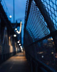 Close-up of illuminated lights at night