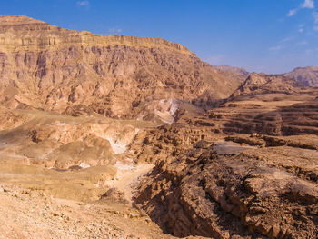 Rock formations on landscape against sky