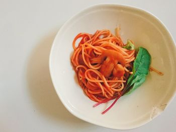 Close-up of noodles in bowl