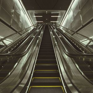 Low angle view of escalator