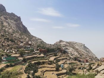 Scenic view of mountains against sky