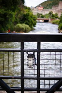 View of built structure in water