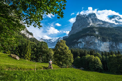 Landscape around grindelwald and river swarze lütschine, switzerland