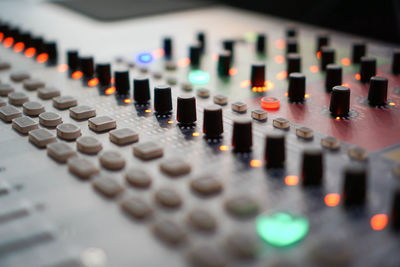 Close-up of sound mixer