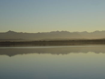 Scenic view of mountains against clear sky