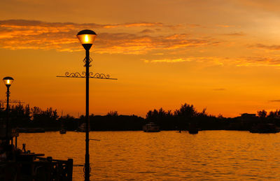 View of lamp post at sunset