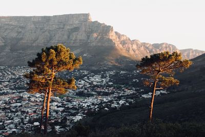 Scenic view of mountain against sky during autumn