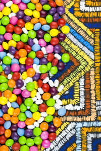 Full frame shot of colorful pills