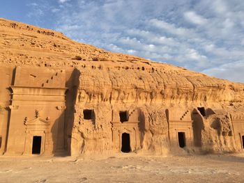 View of old saudi tomb against sky