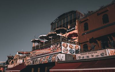 Low angle view of building against clear sky