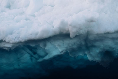 Frozen sea against sky