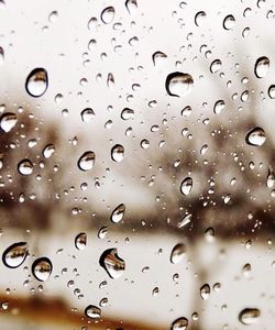 Full frame shot of raindrops on glass window