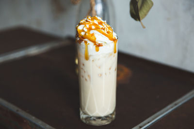 Close-up of drink on table