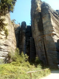 Low angle view of rock formation