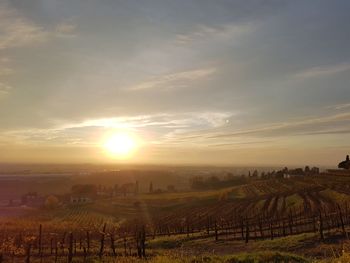 Scenic view of sunset against sky