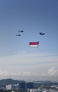 Singapore flag flying high