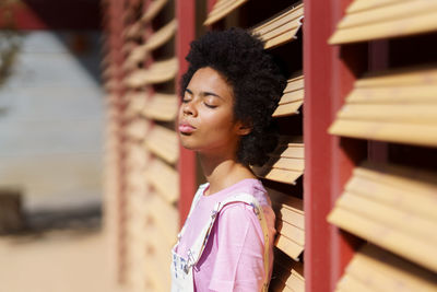 Young woman looking away