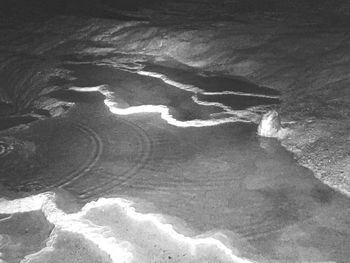 High angle view of water on land