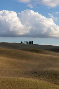 Scenic view of land against sky