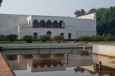 Reflection of building in lake