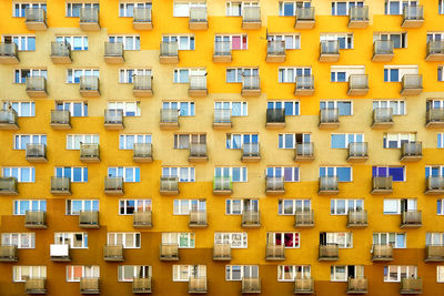 Full frame shot of orange residential building