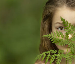 Close-up portrait of a young woman