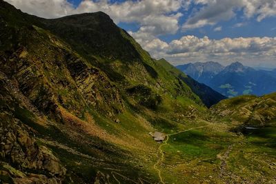 Scenic view of mountains against sky