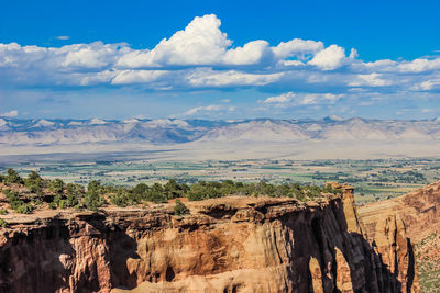 Scenic view of landscape against cloudy sky