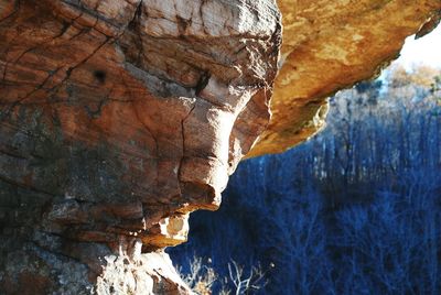 Close-up of rock formation in cave