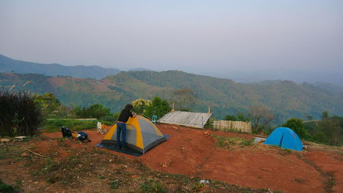 Scenic view of mountains against sky