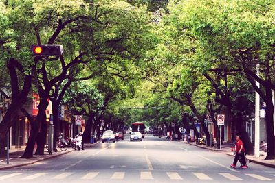 Road passing through city street