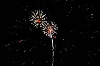 Low angle view of firework display