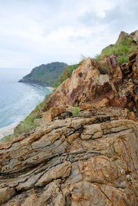 Beautiful view of rocks at cristo rei dili, timor leste.