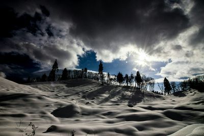 Scenic view of landscape against cloudy sky