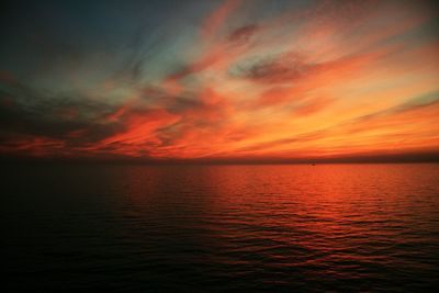 Scenic view of dramatic sky during sunset