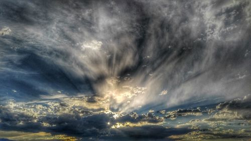 Low angle view of storm clouds in sky