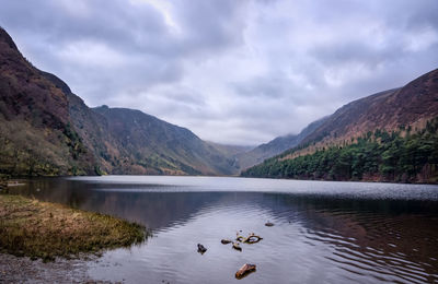 Scenic view of lake and mountains