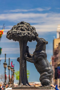 Close-up of statue against sky