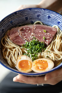 Close-up of food in bowl on table